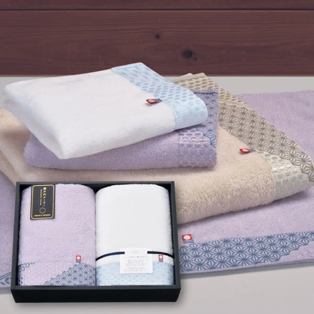 瀬戸内テーラーあかつき フェイスタオル4枚(ベージュ)(ホワイト