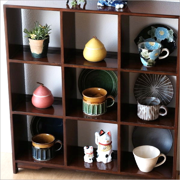 シェルフ 飾り棚 木製 おしゃれ マホガニー アンティーク調