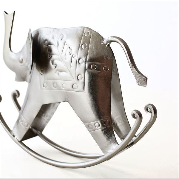 象 ゾウ ぞう 置物 オブジェ おしゃれ 雑貨 レトロ シルバー かわいい