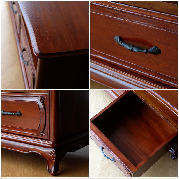 テレビ台 マホガニー 無垢材 アンティーク調 クラシック ヨーロピアン