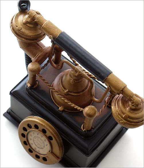 貯金箱 ダイヤル式電話 アンティーク レトロ 置物 オブジェ アイアン