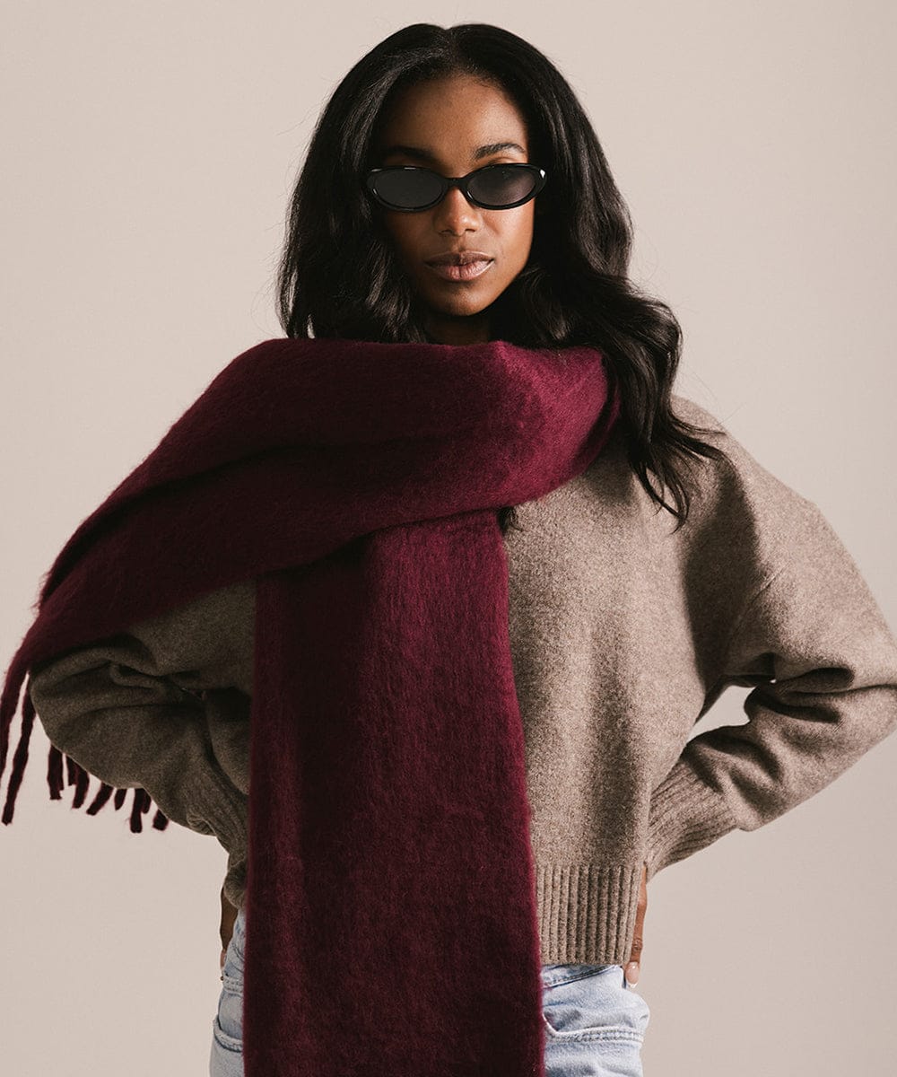 Mik Oversized Scarf | Soft Chunky Knit Blanket Scarf