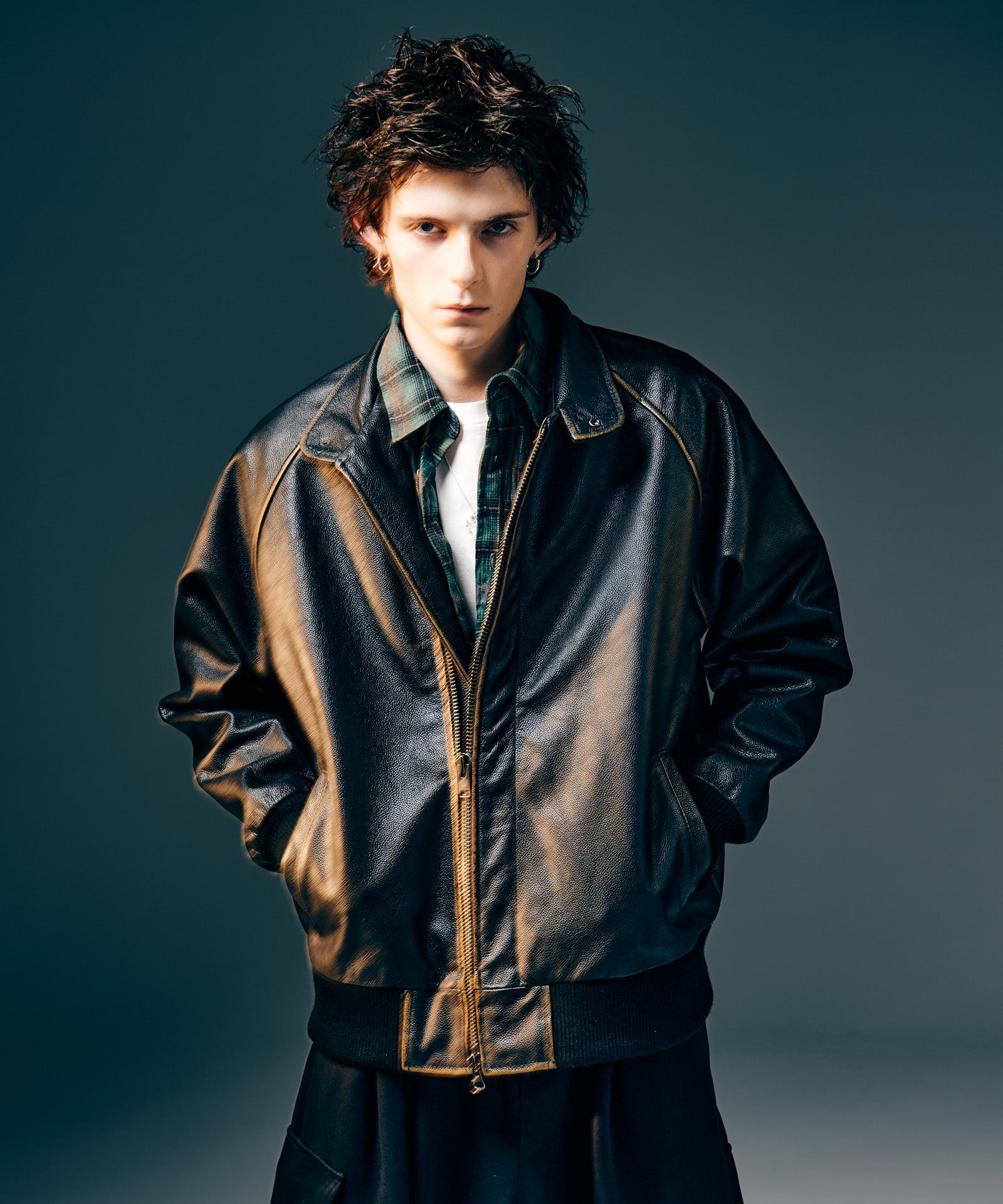 GB0425/JKT04 : Leather Bomber Jacket / レザーボマージャケット