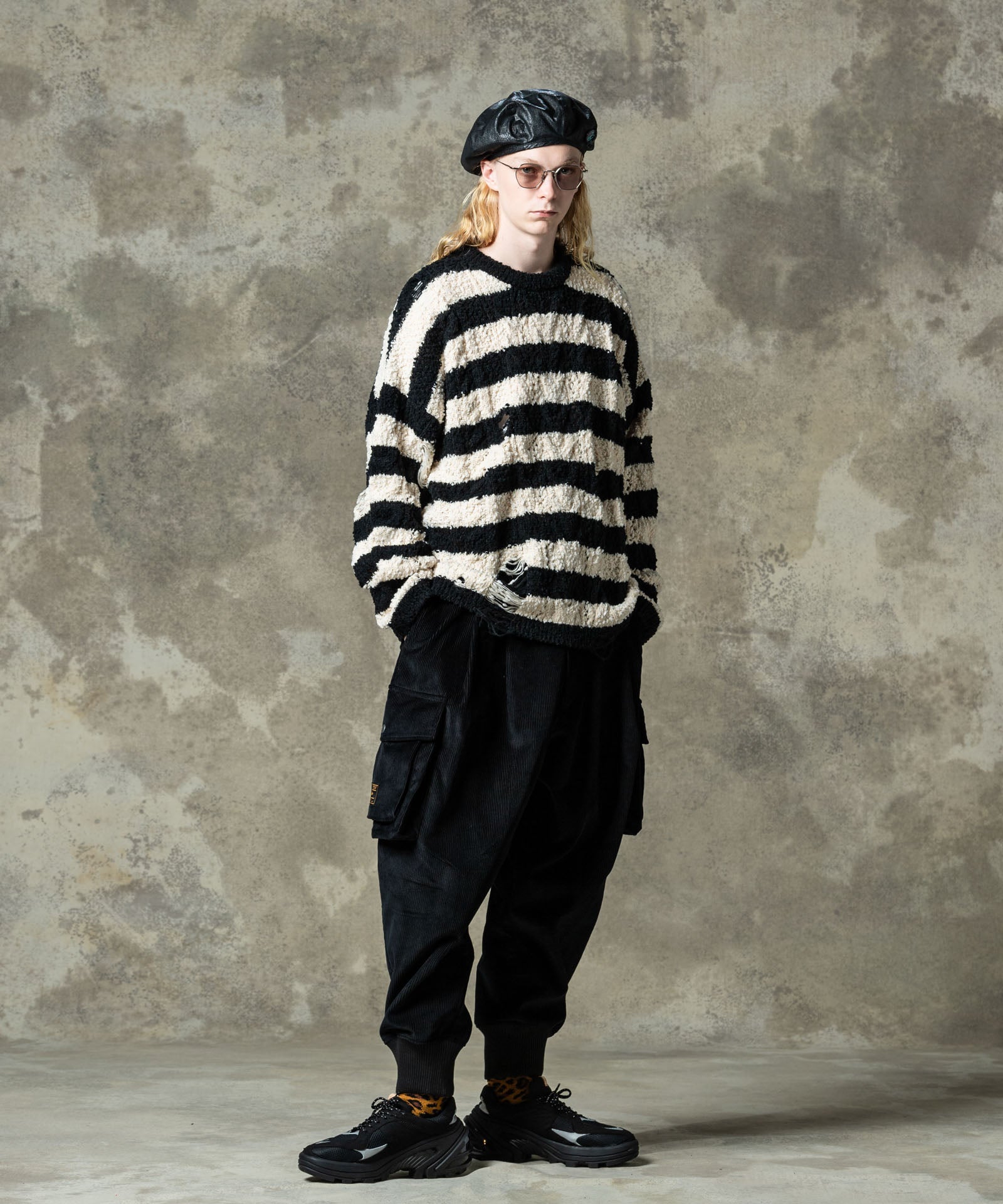GB0125/KNT09 : Fluff Border Knit / フラフボーダーニット | glamb