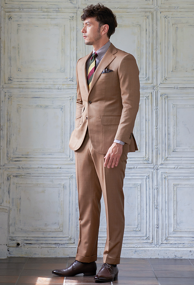 ベージュスーツ・無地のコーディネート（REDA）｜1642-508｜オーダー