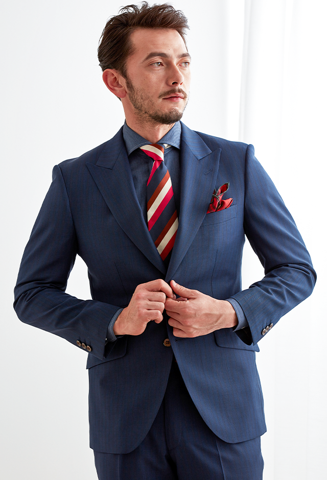 ブルースーツ・ストライプのコーディネート（Cloth Ermenegildo Zegna