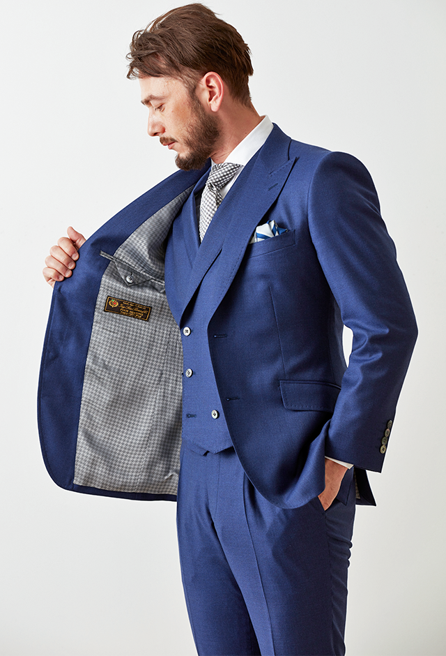 ブルースーツ・無地のコーディネート（Loro Piana）｜325829-1-225