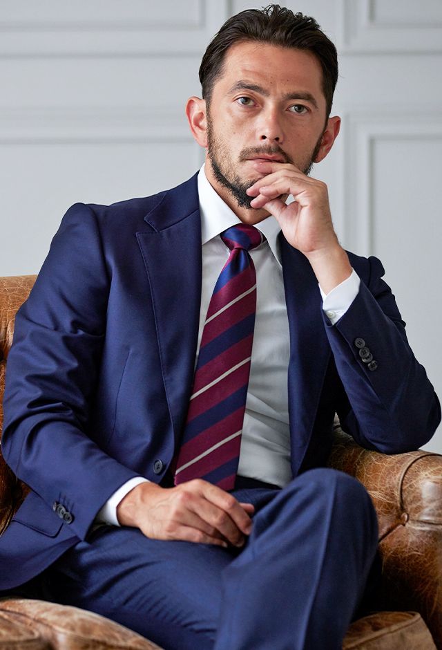 ネイビースーツ・無地のコーディネート（CANONICO）｜586-801-321