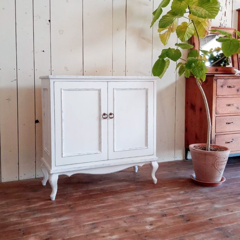 フランスアンティーク調猫足キャビネットW900店舗什器専門店@大阪東京