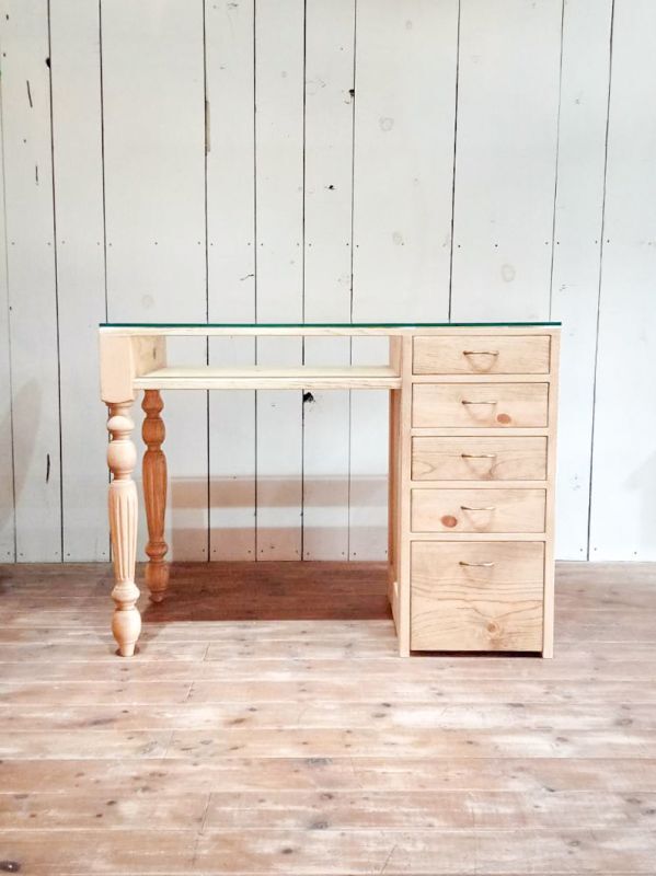 ネイルサロン向け木製ウッドネイルテーブルW1000引出し4杯付き@大阪