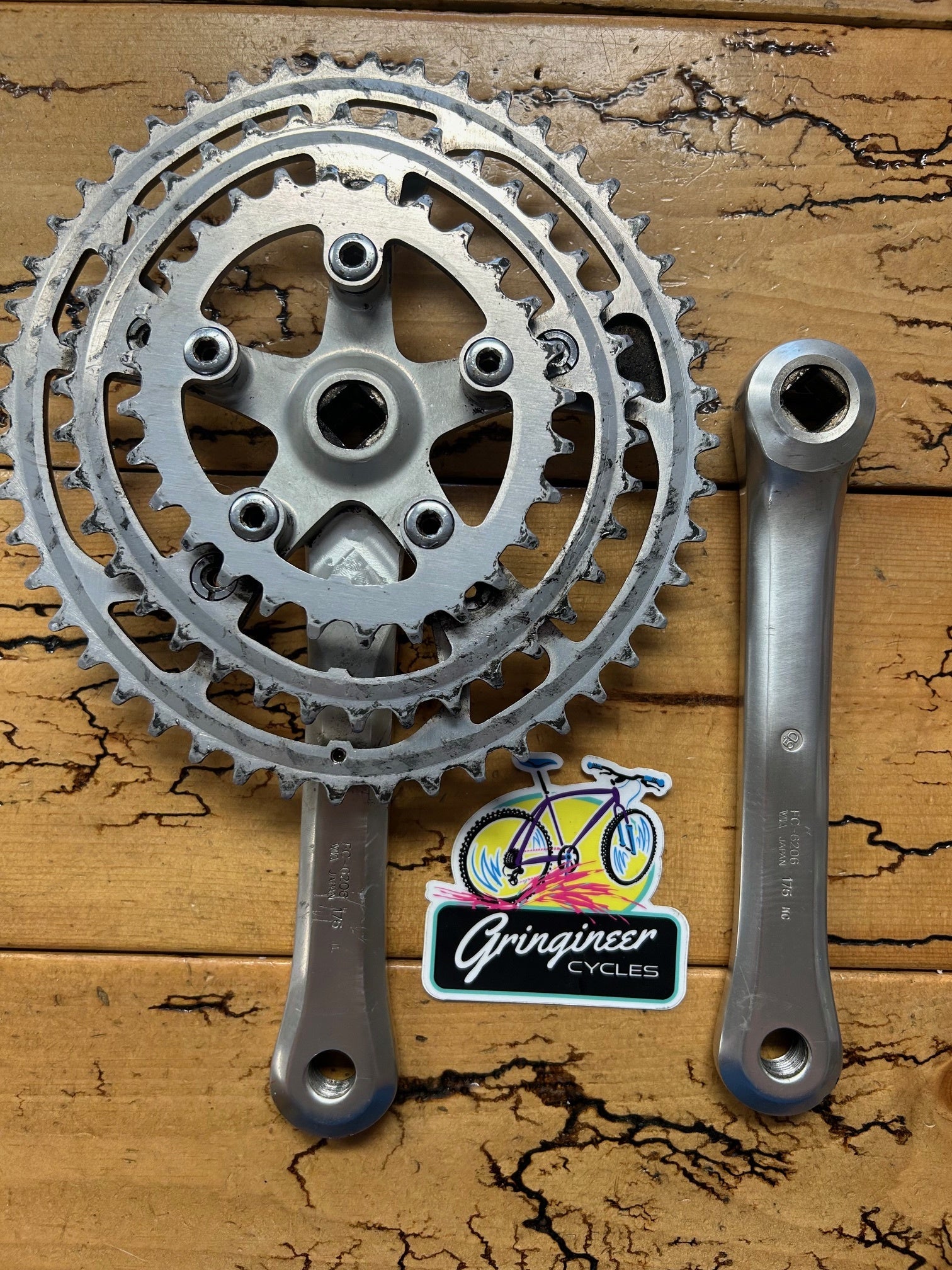 Shimano 600EX M700 FC-6206 175mm 48/38/28 Crankset – Gringineer Cycles