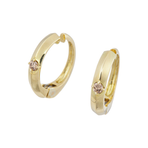 GSTV K18YG ブラウンダイヤモンド ピアリング BRD 約0.04ct