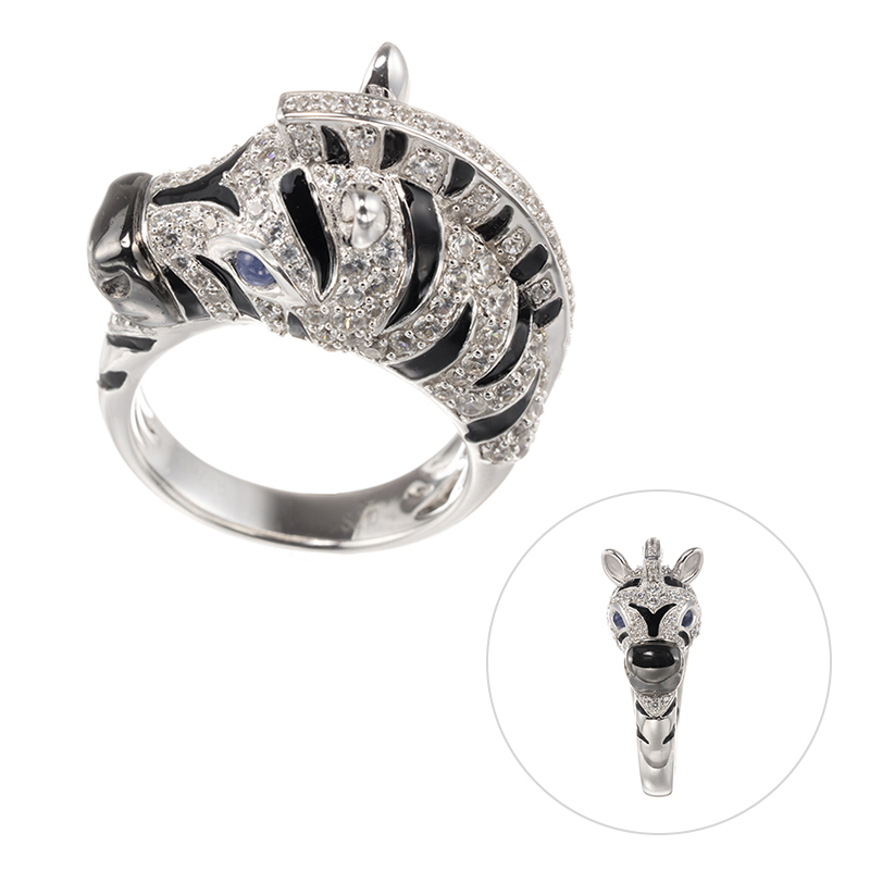 パラジウムシルバー950 オニキス&白蝶貝 フレックスリング GSTV