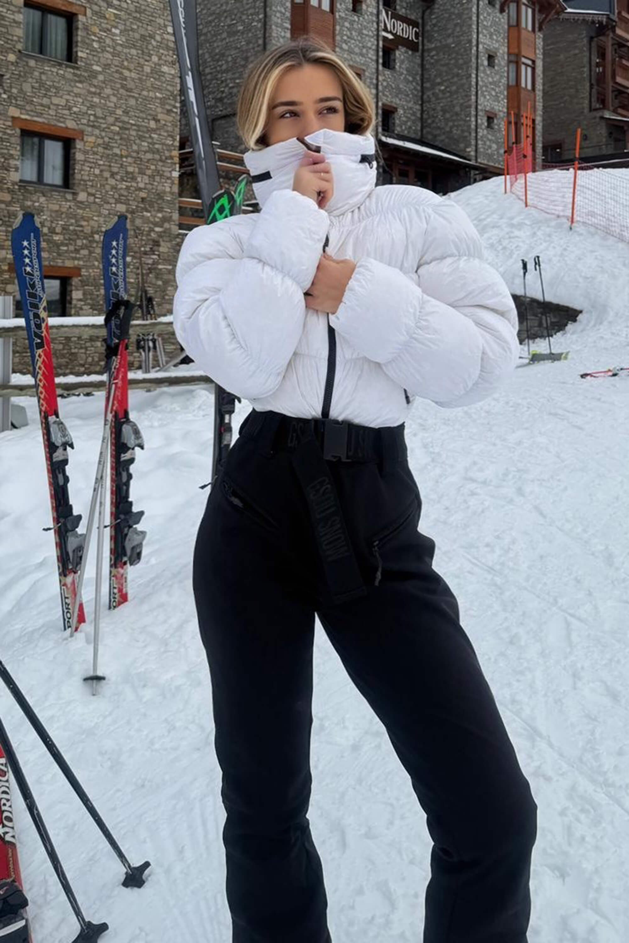 レディース ホワイト 汚れ防止 ダウン ワンピース スキーウェア – GSou