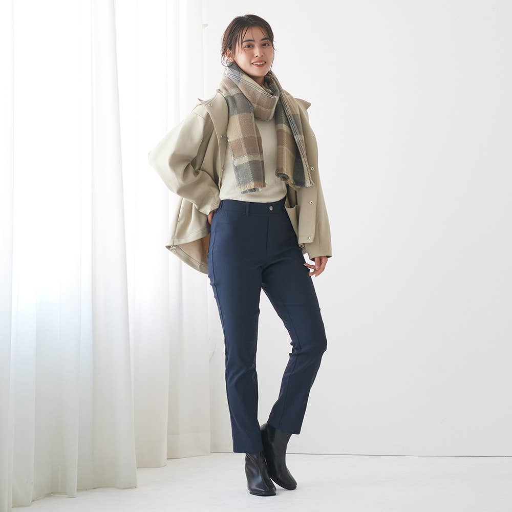 ストレート・裏起毛】レーヨン混パンツ【SALE】 TZY89K :レディース