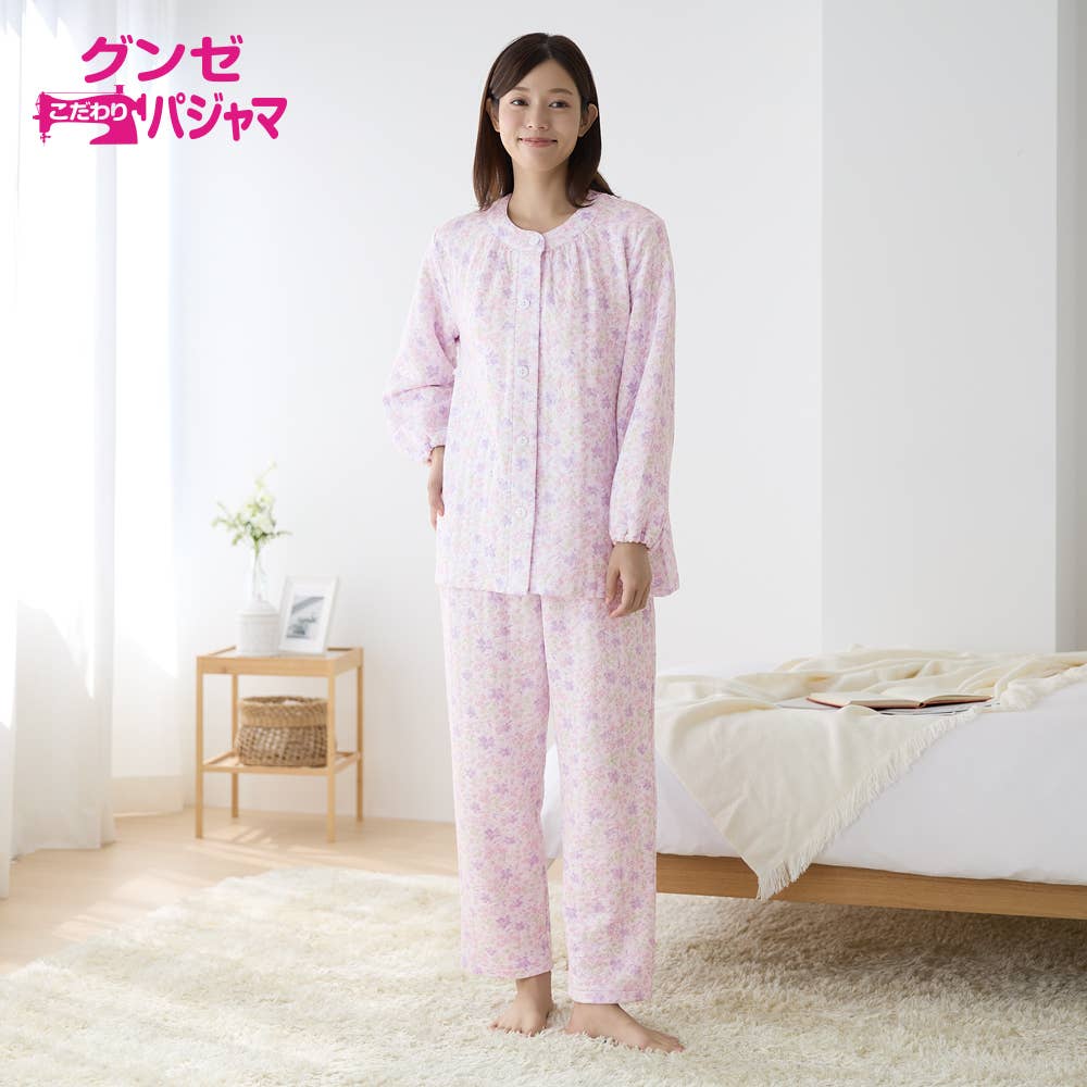 全身保温 パジャマ 吸湿発熱ソフトキルト 長袖長パンツ【SALE】 TG4214