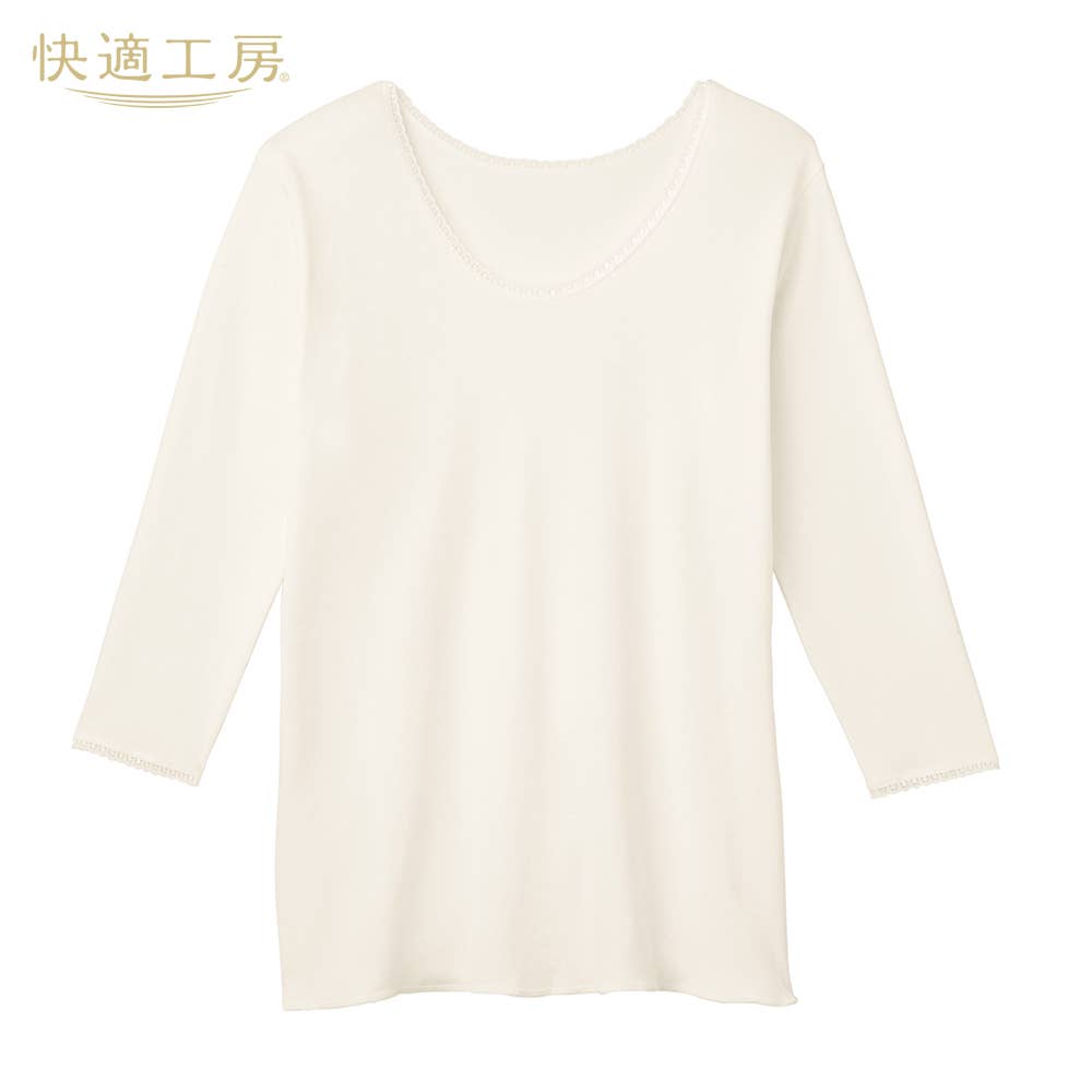 丸首七分袖スリーマー(レースあり)【まとめ買い割対象】 KQ5047