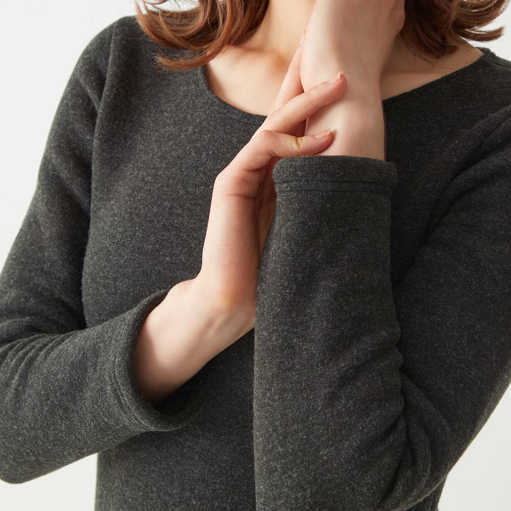 厚手ウール混起毛】8分袖インナー MA7146 :レディース トップス