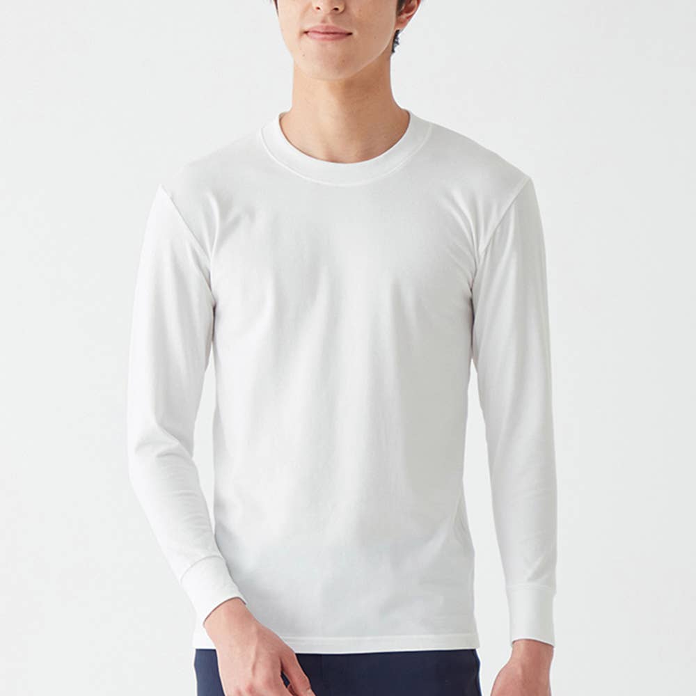 綿のチカラ】長袖クルーネックシャツ(丸首) MHA128P :メンズ トップス