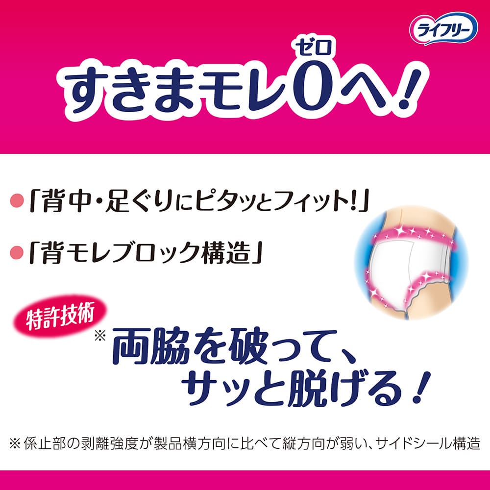 ライフリー 長時間あんしんうす型パンツ S22枚×4｜ユニ・チャーム