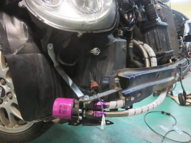 ダイハツ コペン L880K HKS オイルクーラーKIT 取り付け｜自動車