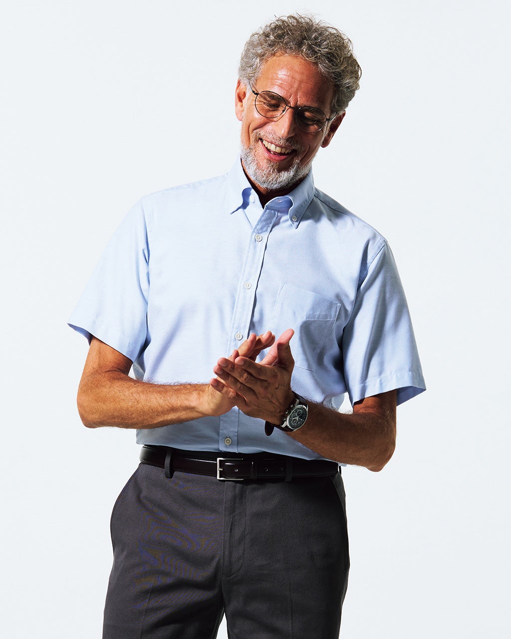 ピュアファイン・先染めオックスシャツ 半袖/DoCLASSE