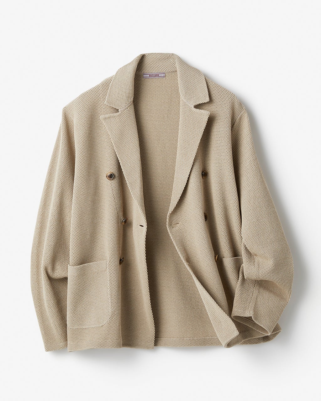 着心地ライト一重ニットジャケット／ダブル/DoCLASSE
