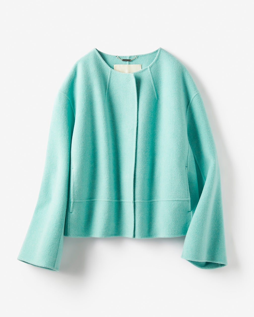 カシミヤ混ウールリバー／ノーカラージャケット/DoCLASSE