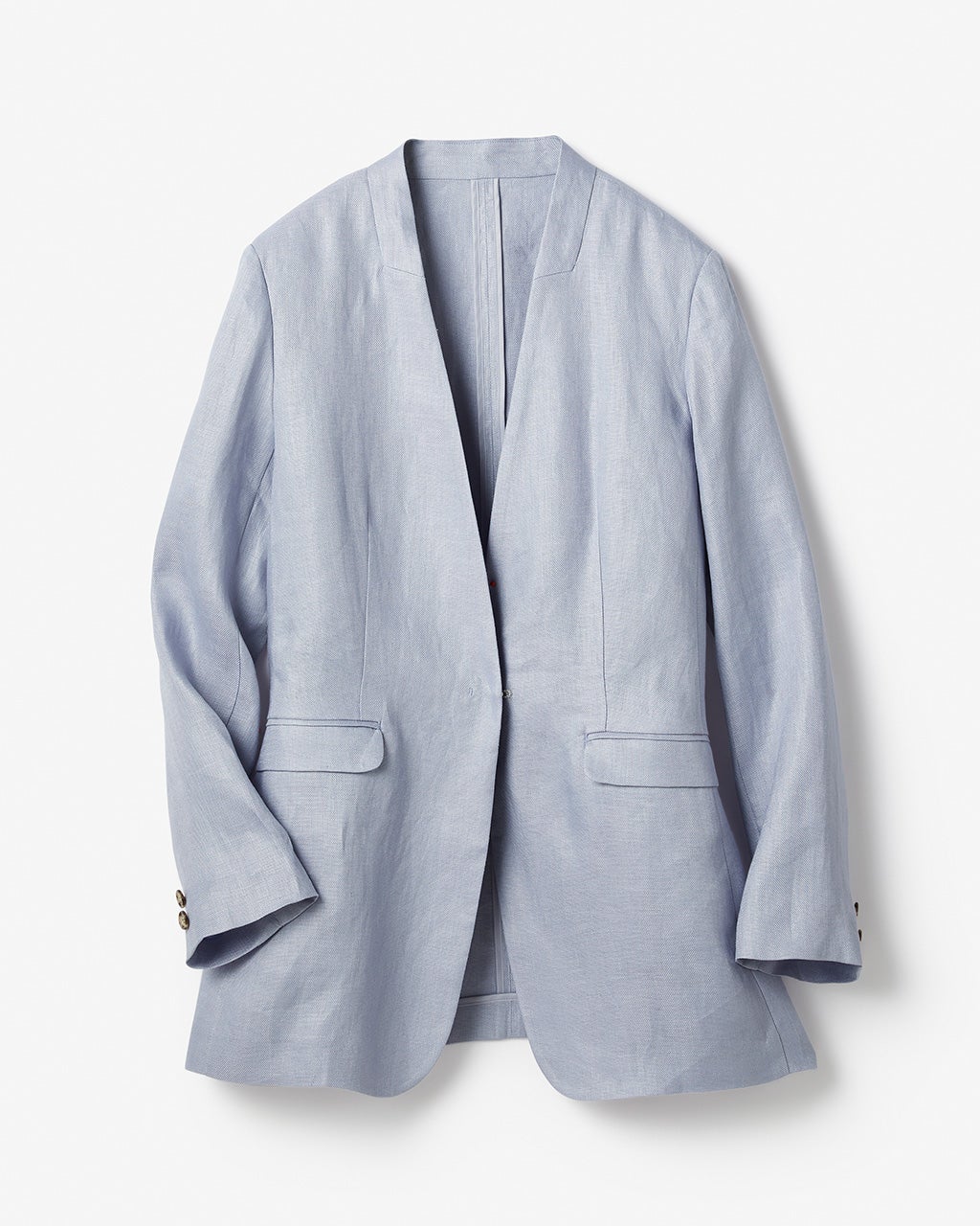 フレンチリネン・バスケット織りノーカラージャケット/DoCLASSE