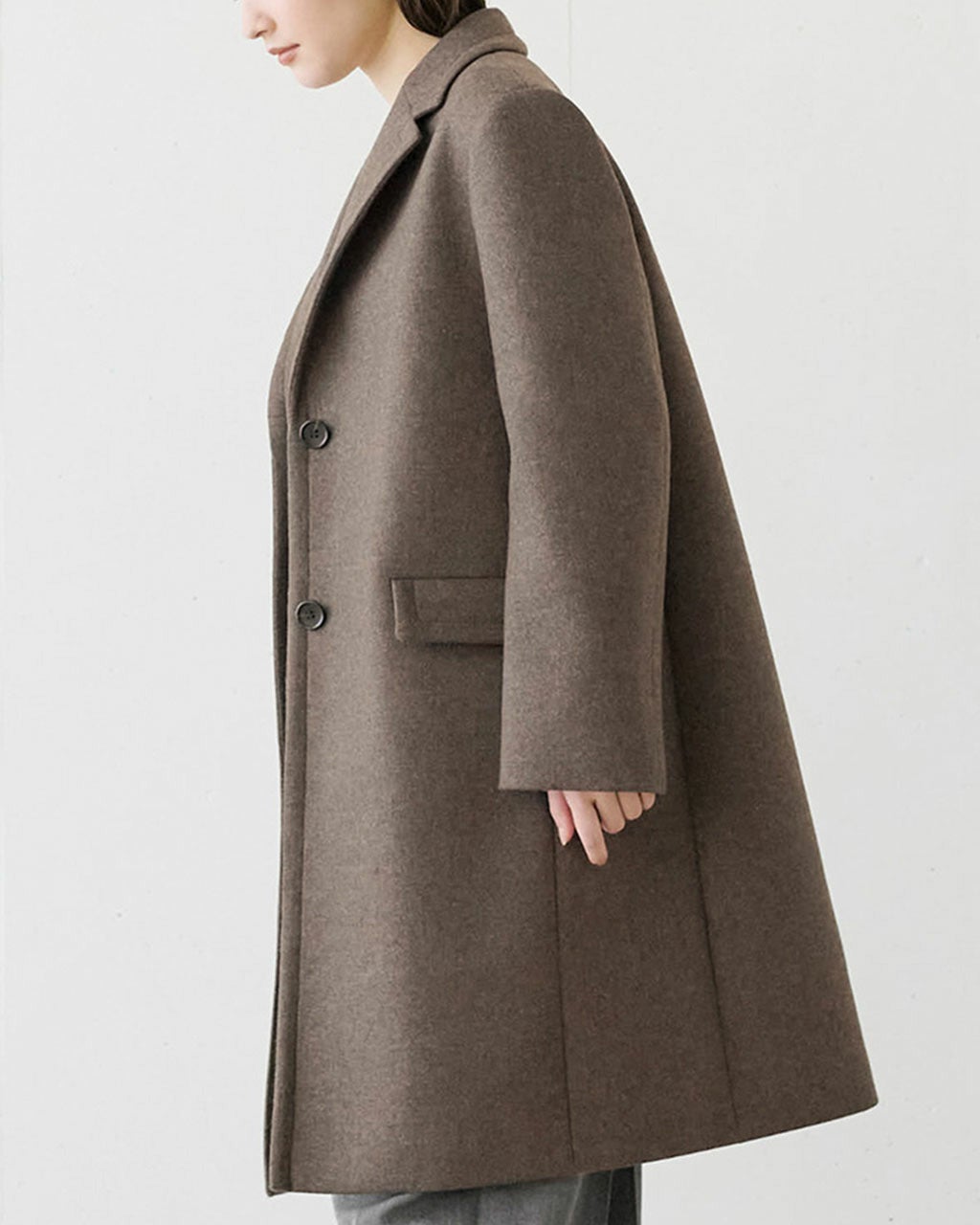 ボンディングツイード・チェスターコート/DoCLASSE