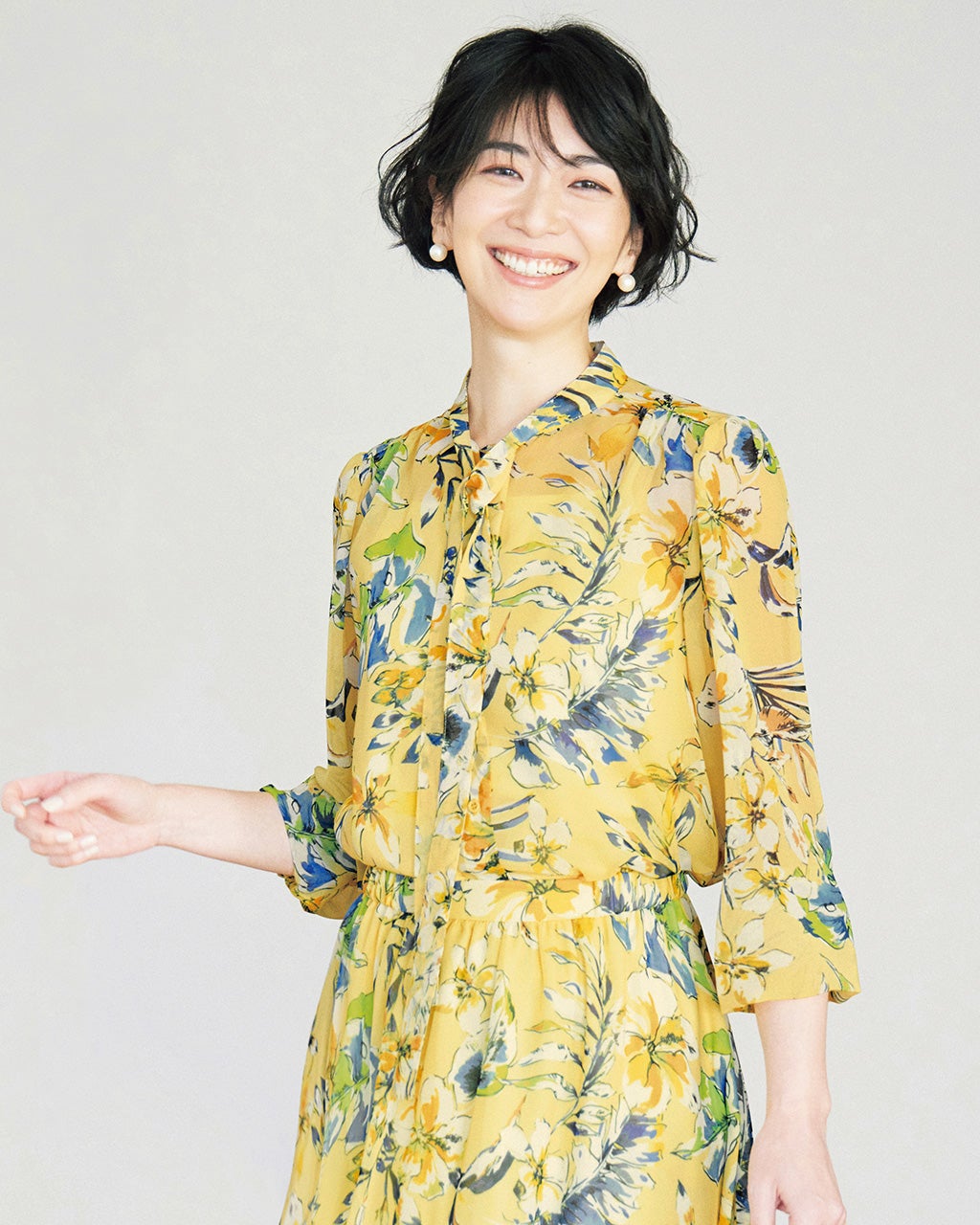 シフォンジョーゼット・花柄ブラウス/DoCLASSE