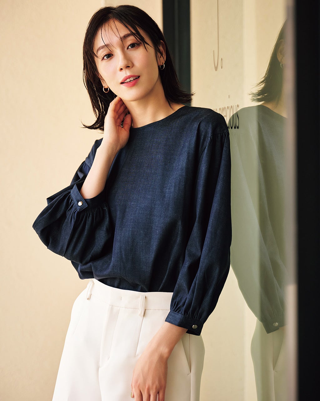 ドレスデニム・パフスリーブブラウス/DoCLASSE