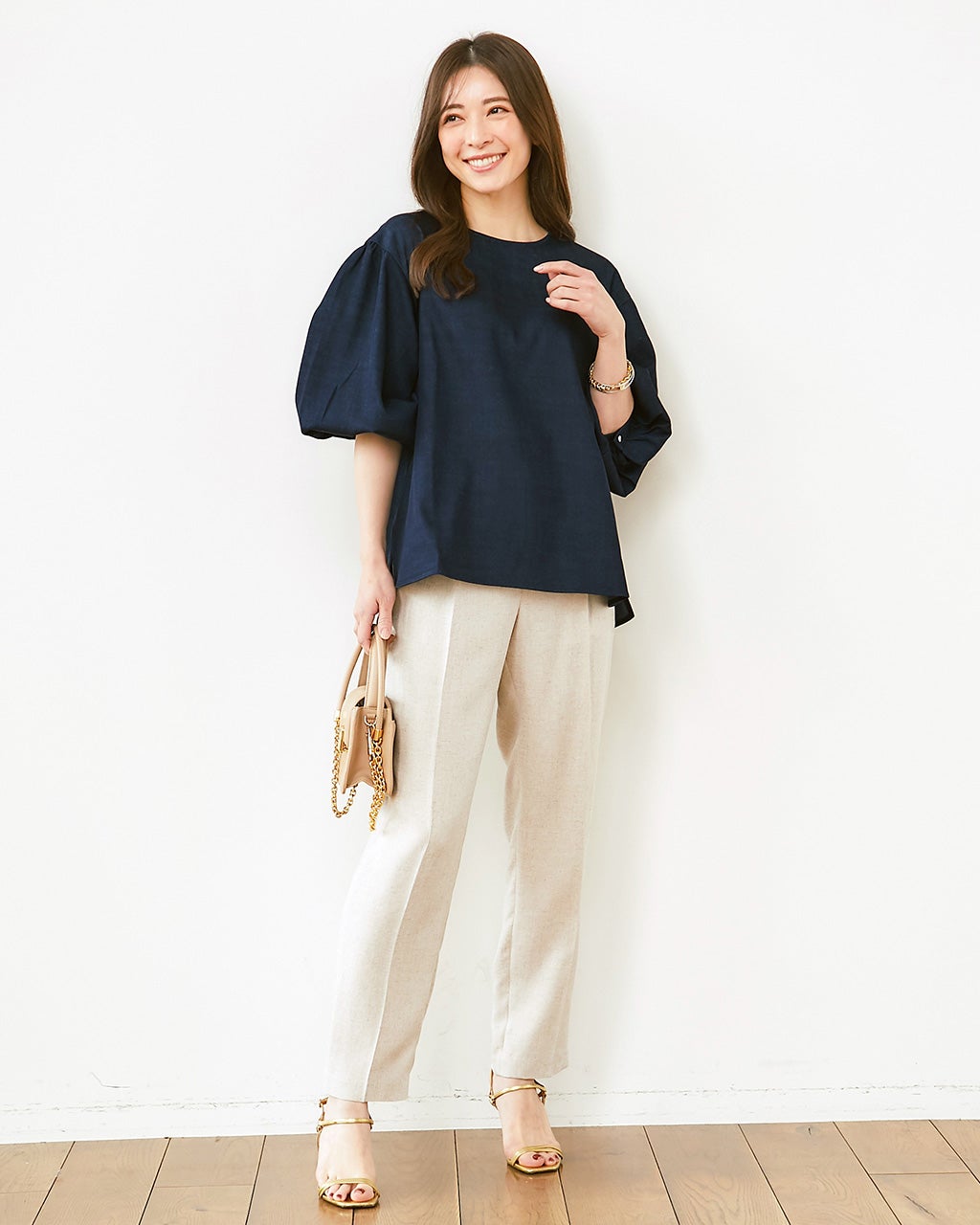 ドレスデニム・パフスリーブブラウス/DoCLASSE