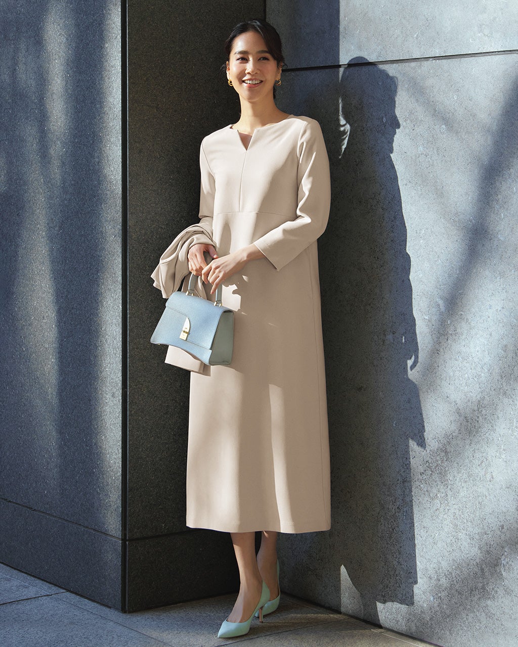 ウォッシャブル・キーネックワンピース/DoCLASSE