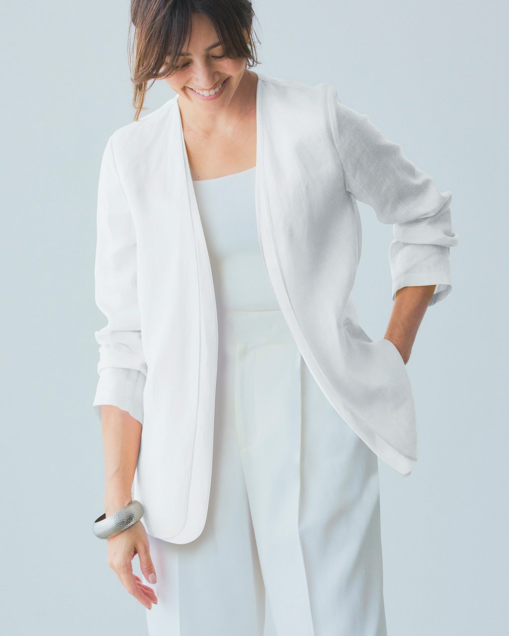 シアーラミー・ダブルノーカラージャケット/DoCLASSE