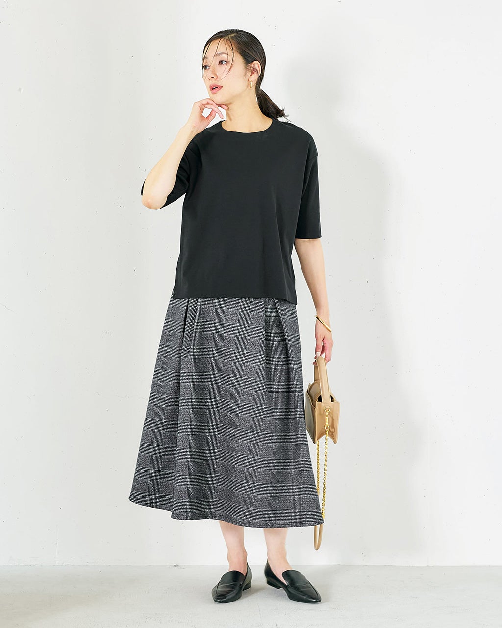 ドゥクラッセTシャツ×ダブル編みジャージー・セットアップ/DoCLASSE