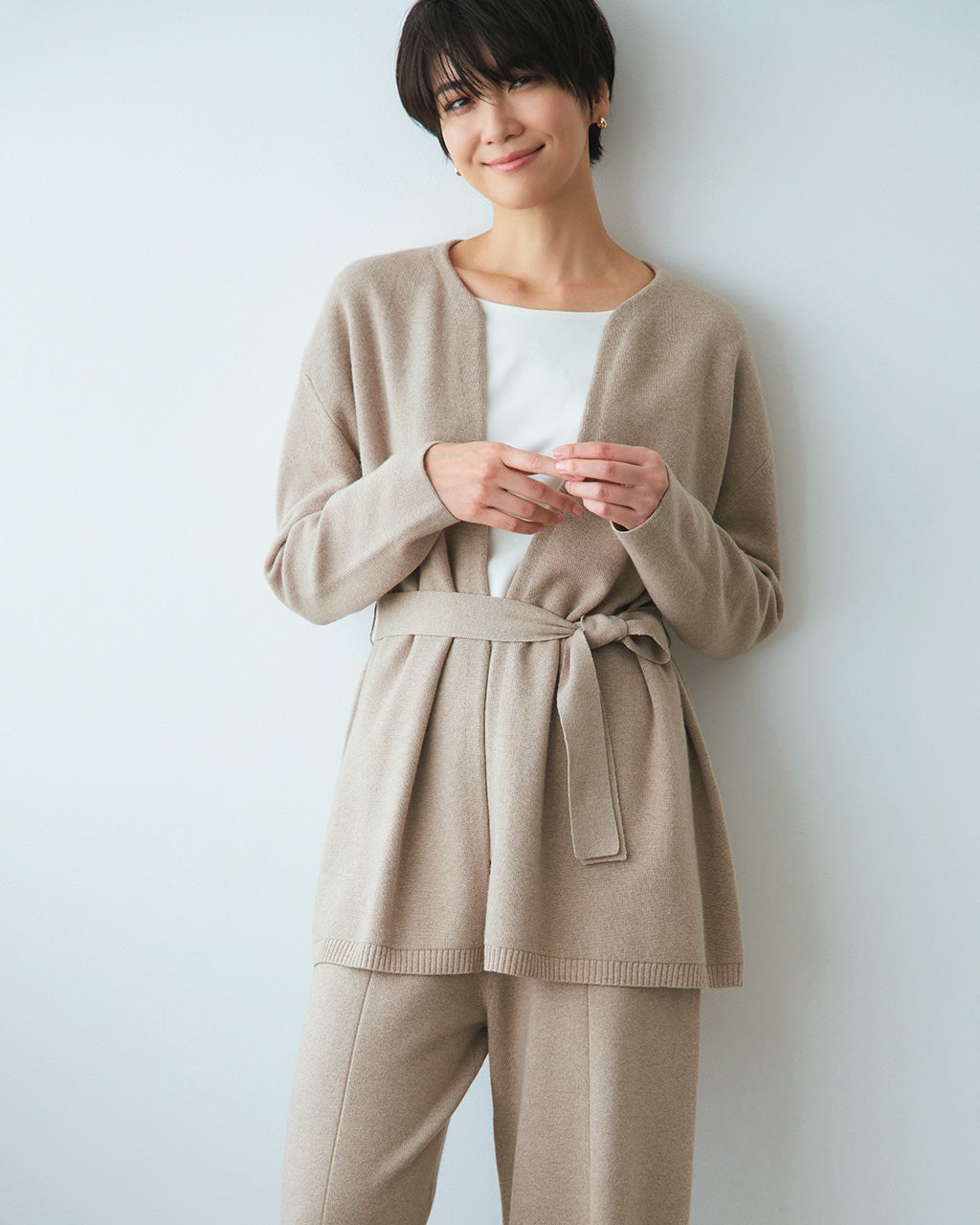 カシミヤ混ニット・ハーフミラノジャケット/DoCLASSE