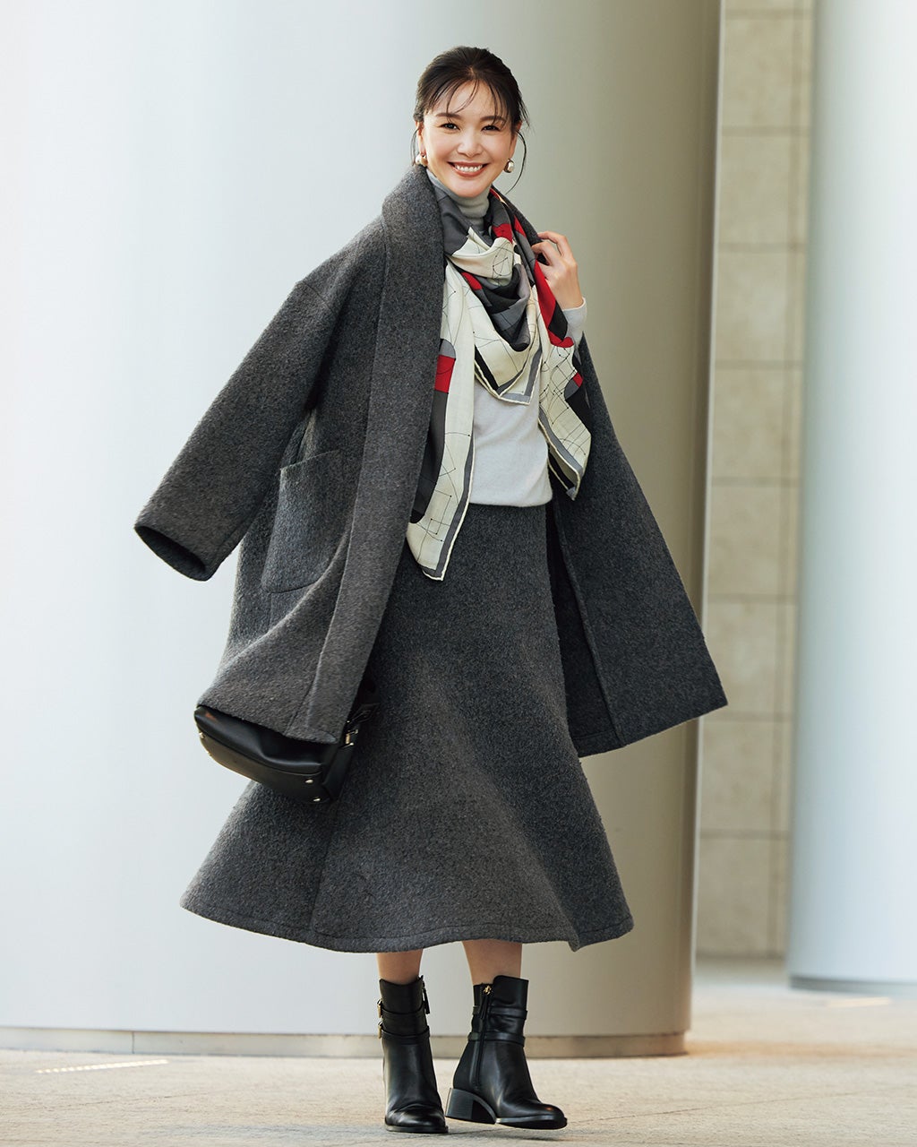 ストレッチウール・ショールカラーコート/DoCLASSE