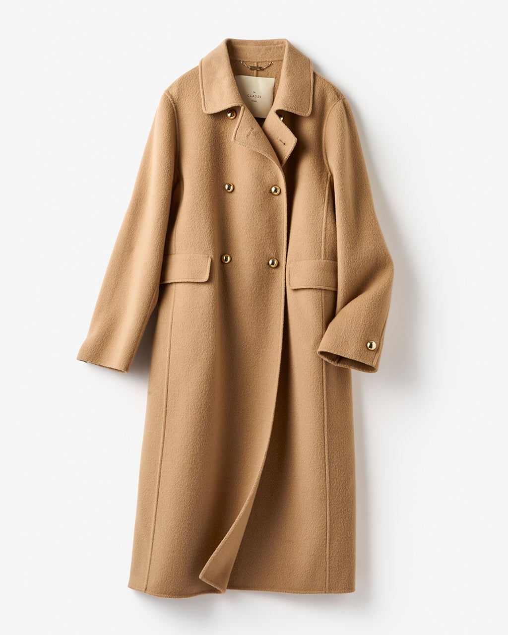 ピュアウールリバー・ダブルブレストロングコート/DoCLASSE
