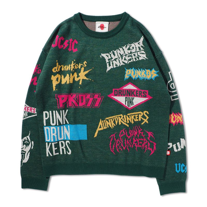 PUNK DRUNKERS - ロゴいろいろニット | DOLL