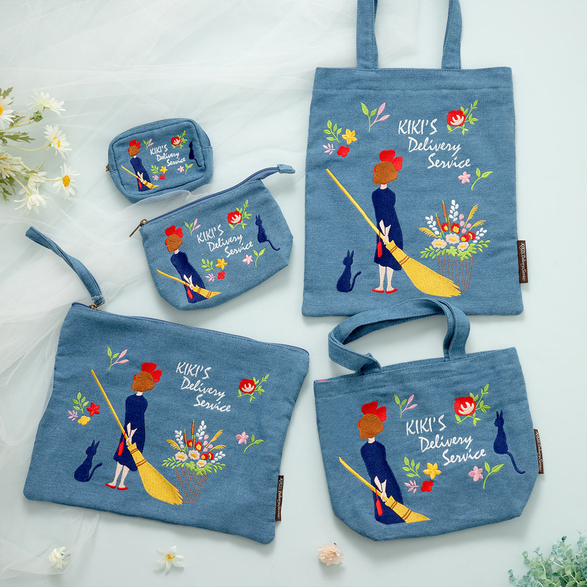 魔女の宅急便 デニム刺繍シリーズ ランチトートバッグ | どんぐり