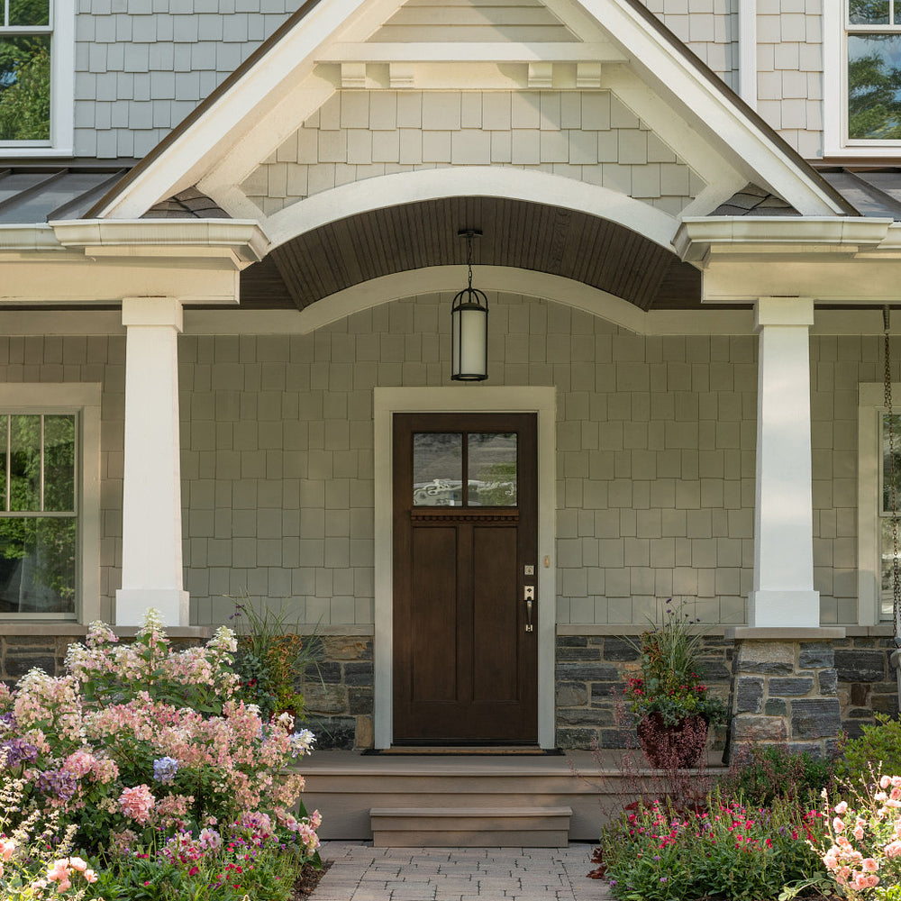 CCA220-2 | 2 Lite Craftsman Style Fir Grain Fiberglass Double Door