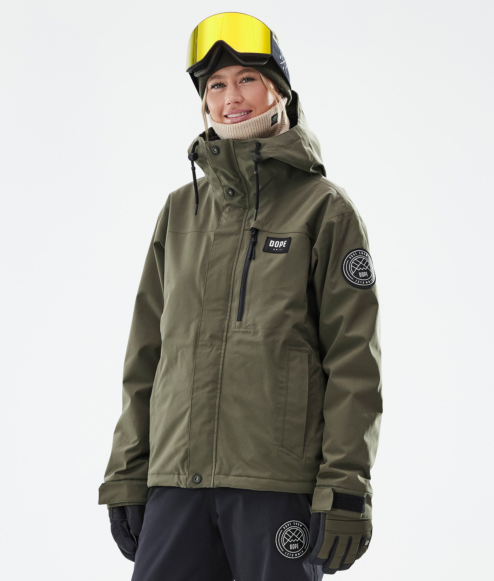 Dope Blizzard W Full Zip Snowboard Jacket Women Olive Green