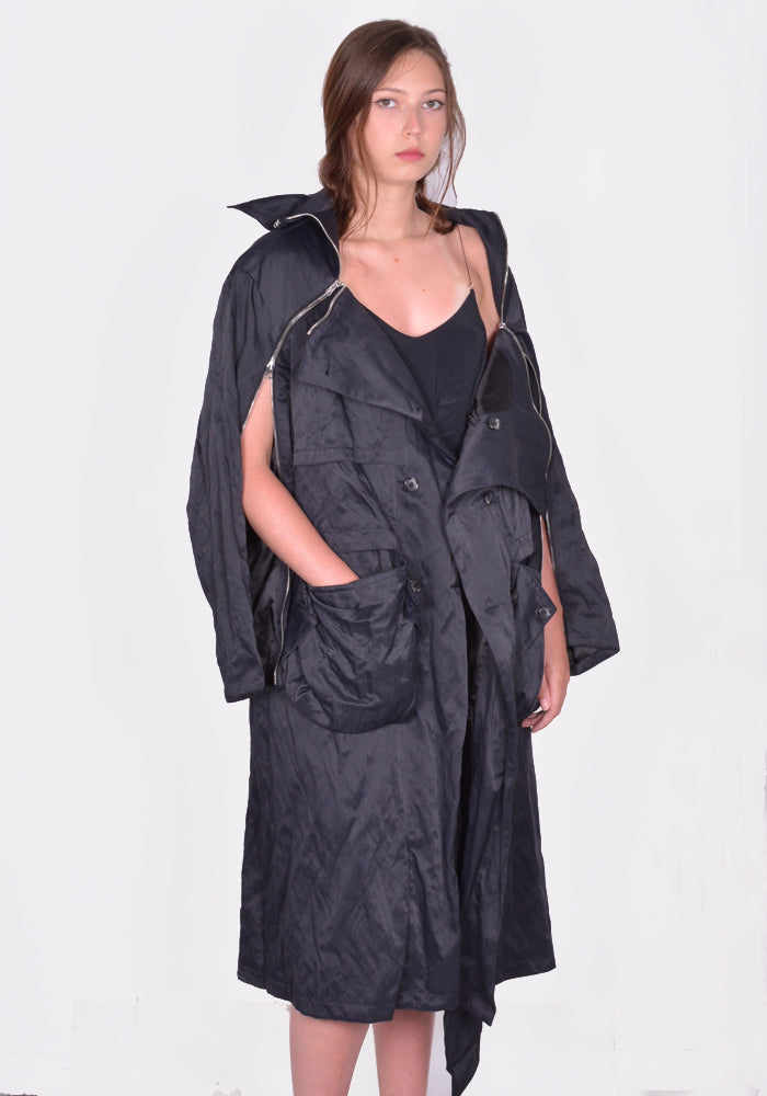 KIKO KOSTADINOV MALLARME COAT BLACK SS24 | 50%OFF SALE | DOSHABURI
