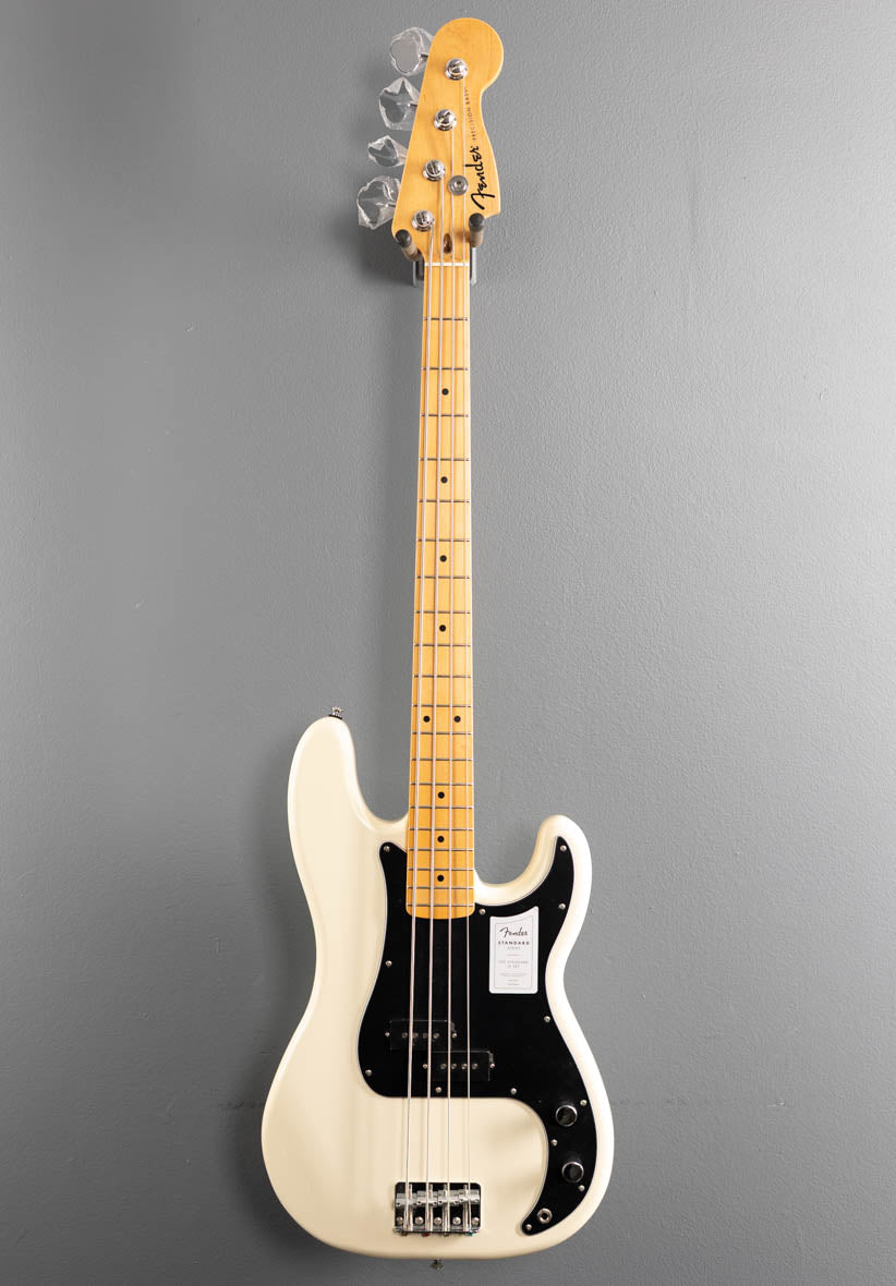 Standard Precision Bass - Olympic White w/Maple – Dave's Guitar Shop