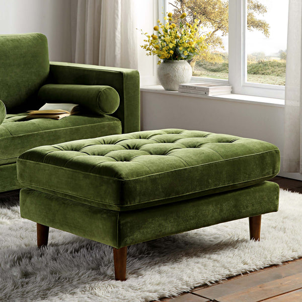 Henrietta Ottoman, Moss Green Velvet | daals.com
