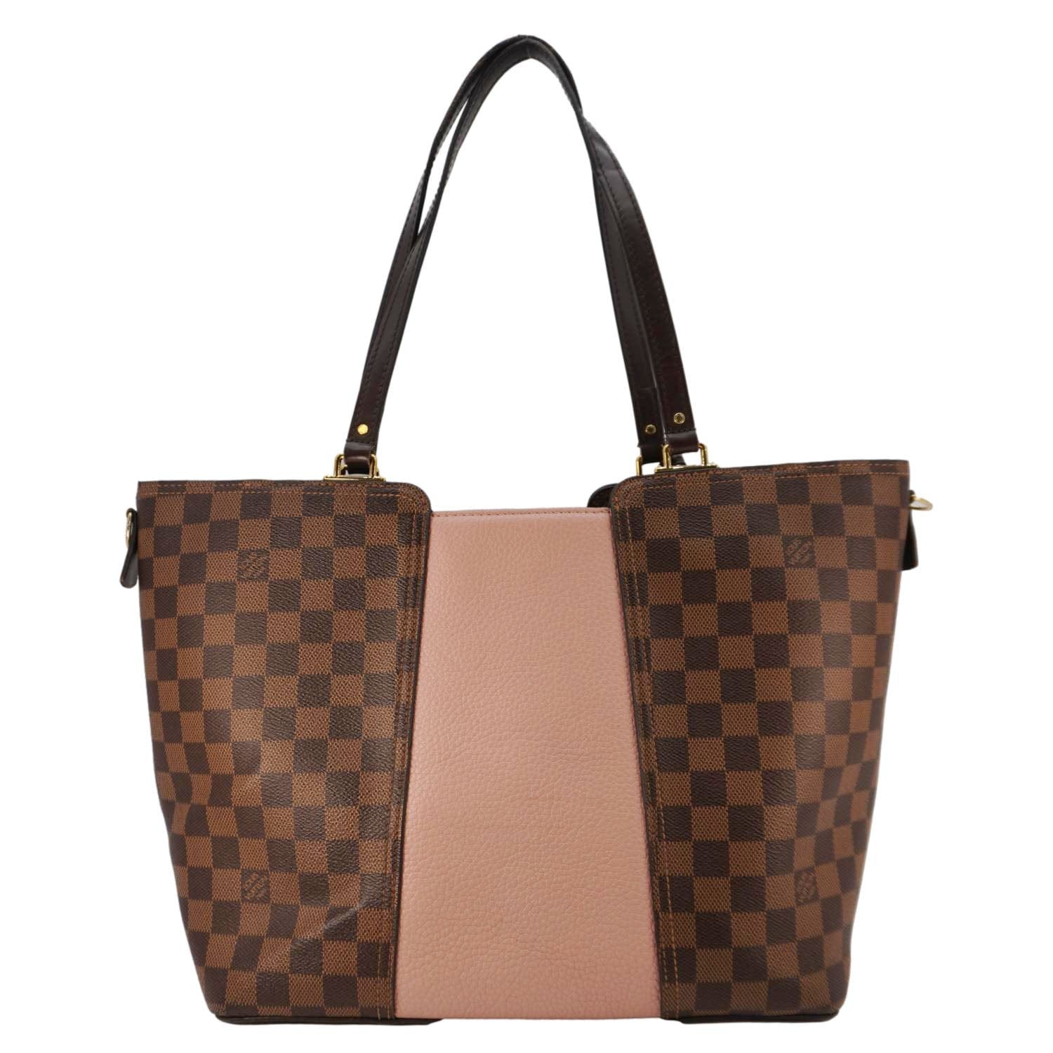 LOUIS VUITTON Jersey Damier Ebene Tote Pink Shoulder Bag