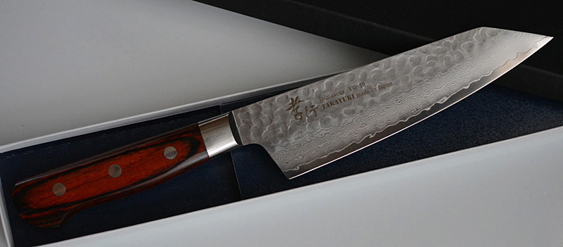 堺孝行 槌目vg10ダマスカス 剣型三徳 16cm