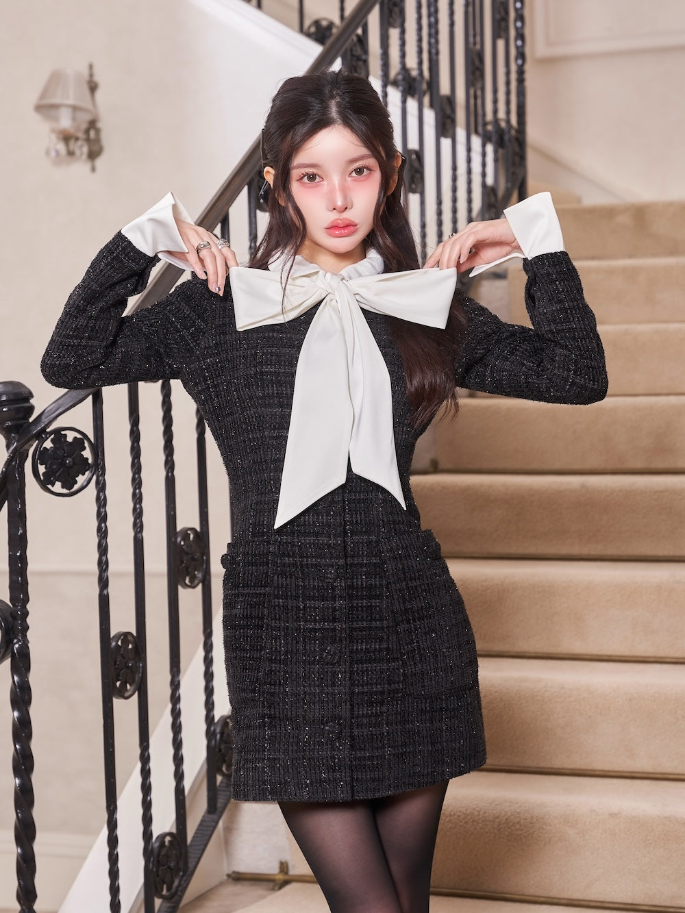 クラシカルボウタイツイードミニワンピース – Darich (ダーリッチ)