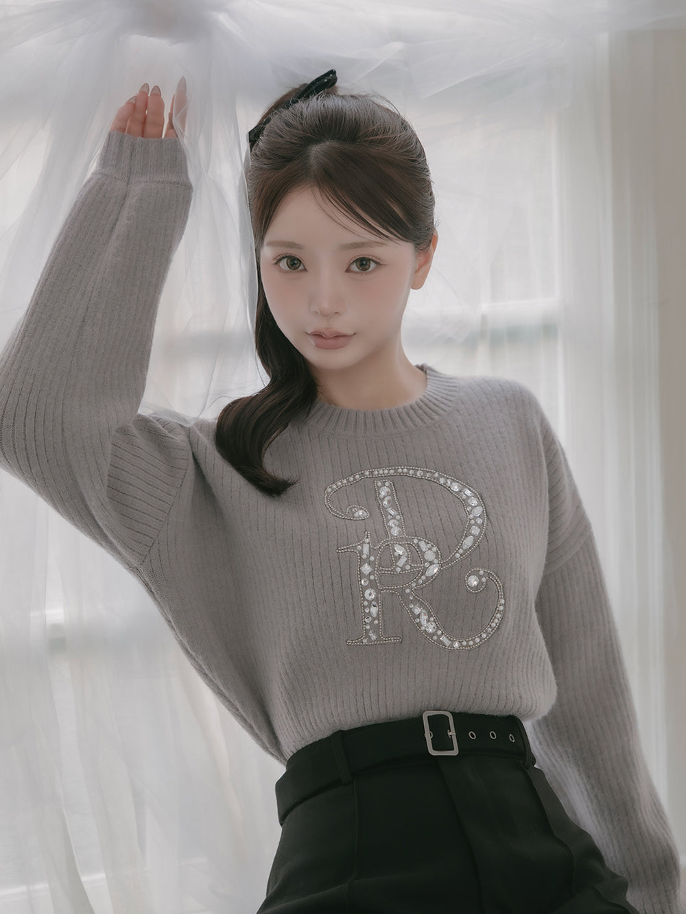 DRビジューボリュームリブニットトップス – Darich (ダーリッチ)